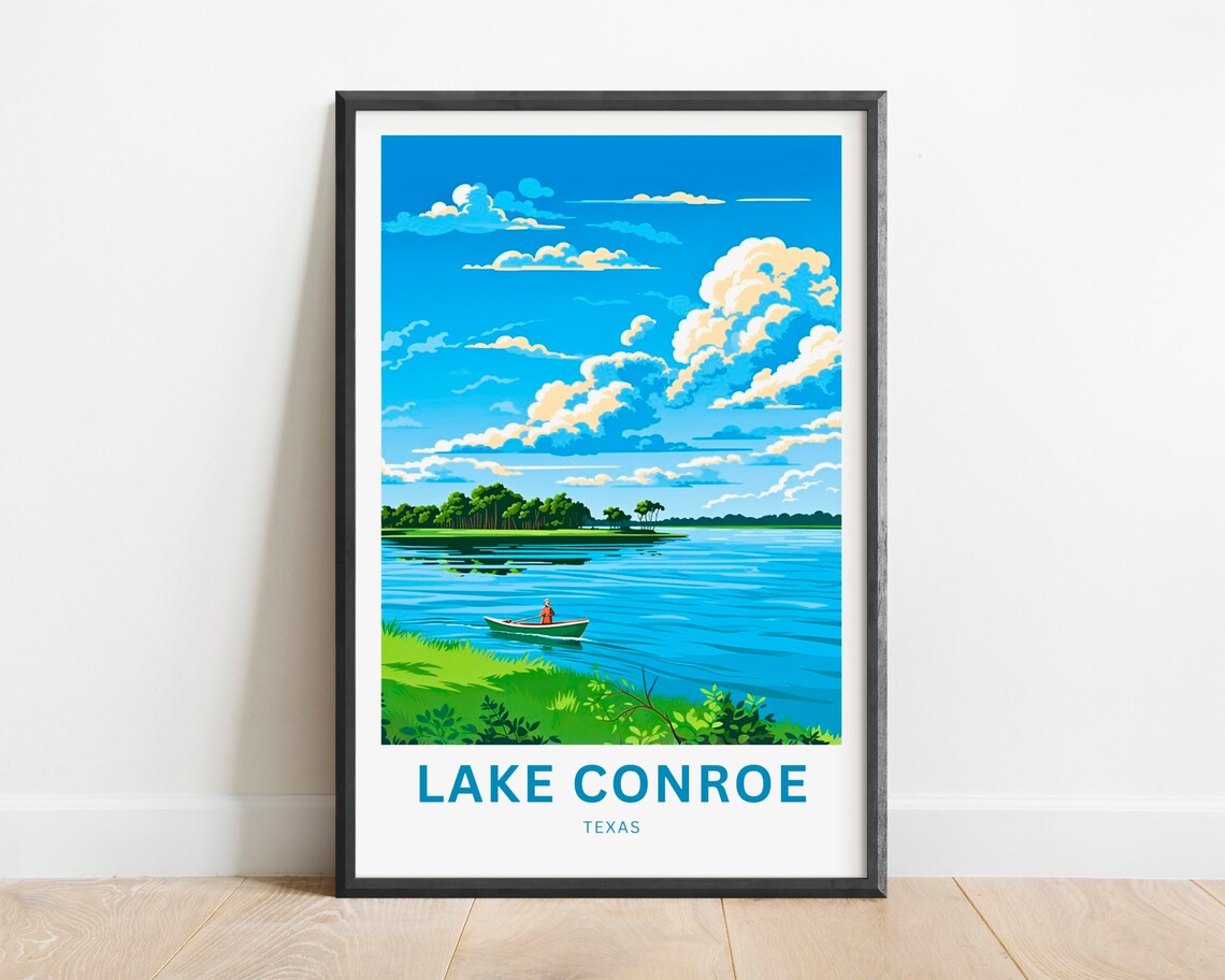 Lake Conroe Texas Gift Travel Poster