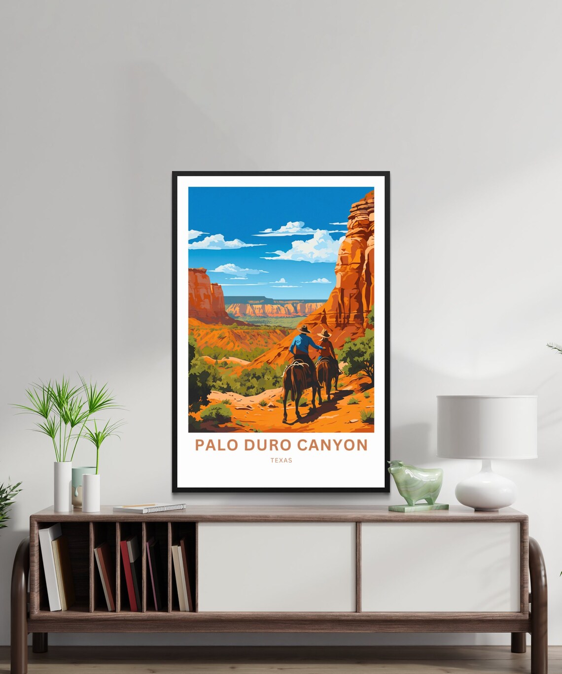 Palo Duro Canyon Texas Horseback Riders Red Rock Canyon Art Poster - Image 2