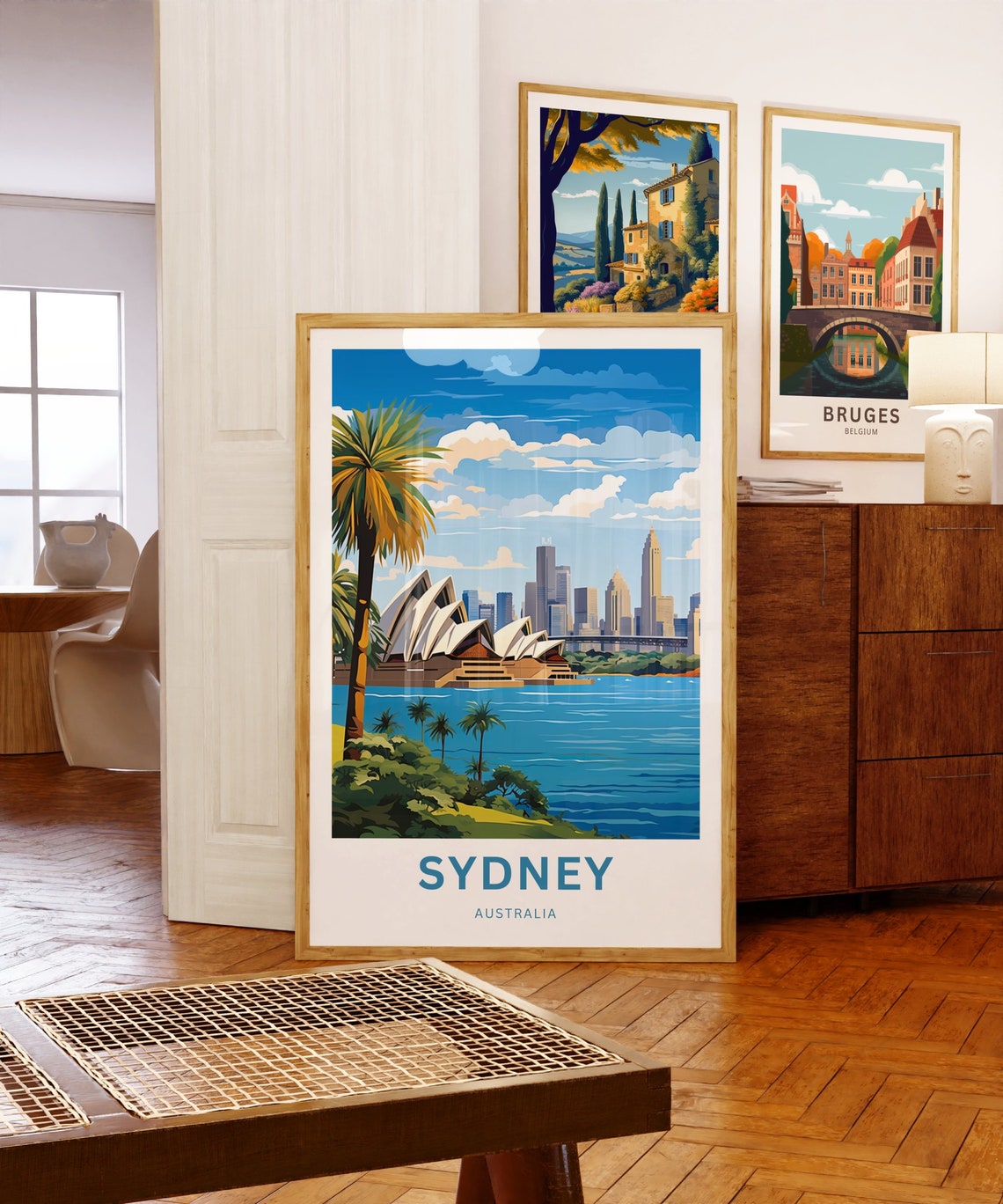 Sydney Australia Opera House Harbor Skyline Palm Trees Poster - Image 5