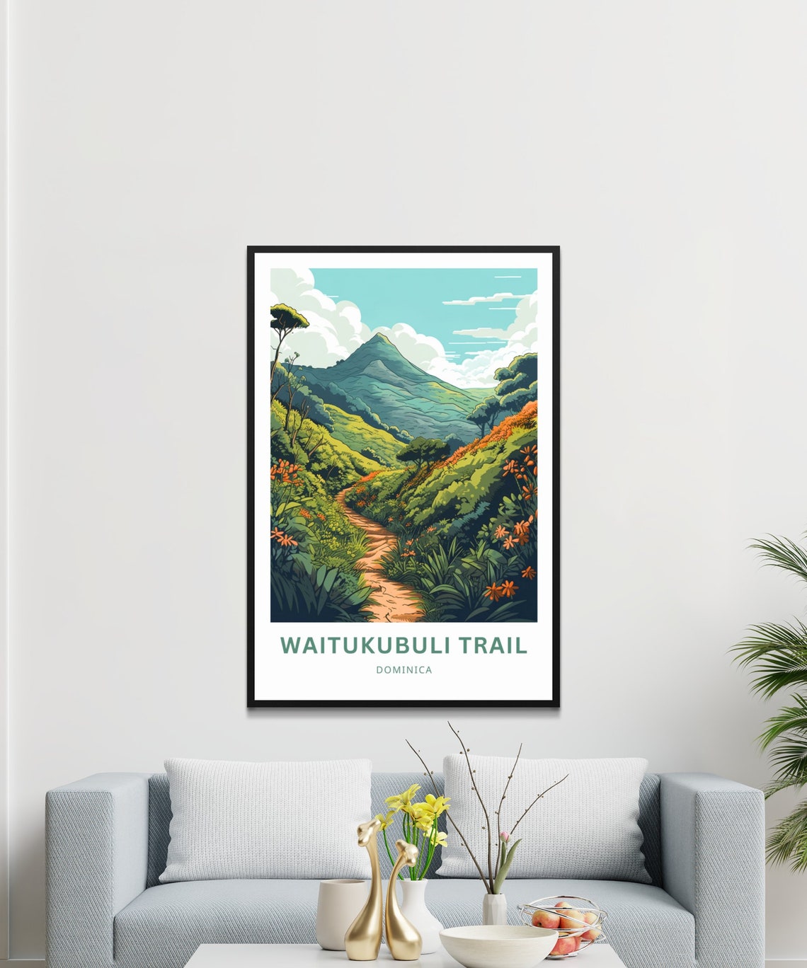 Personalized Waitukubuli Trail Travel Print Waitukubuli Trail Poster Dominica Wall Art Framed Present Gift Dominica Present - Image 3