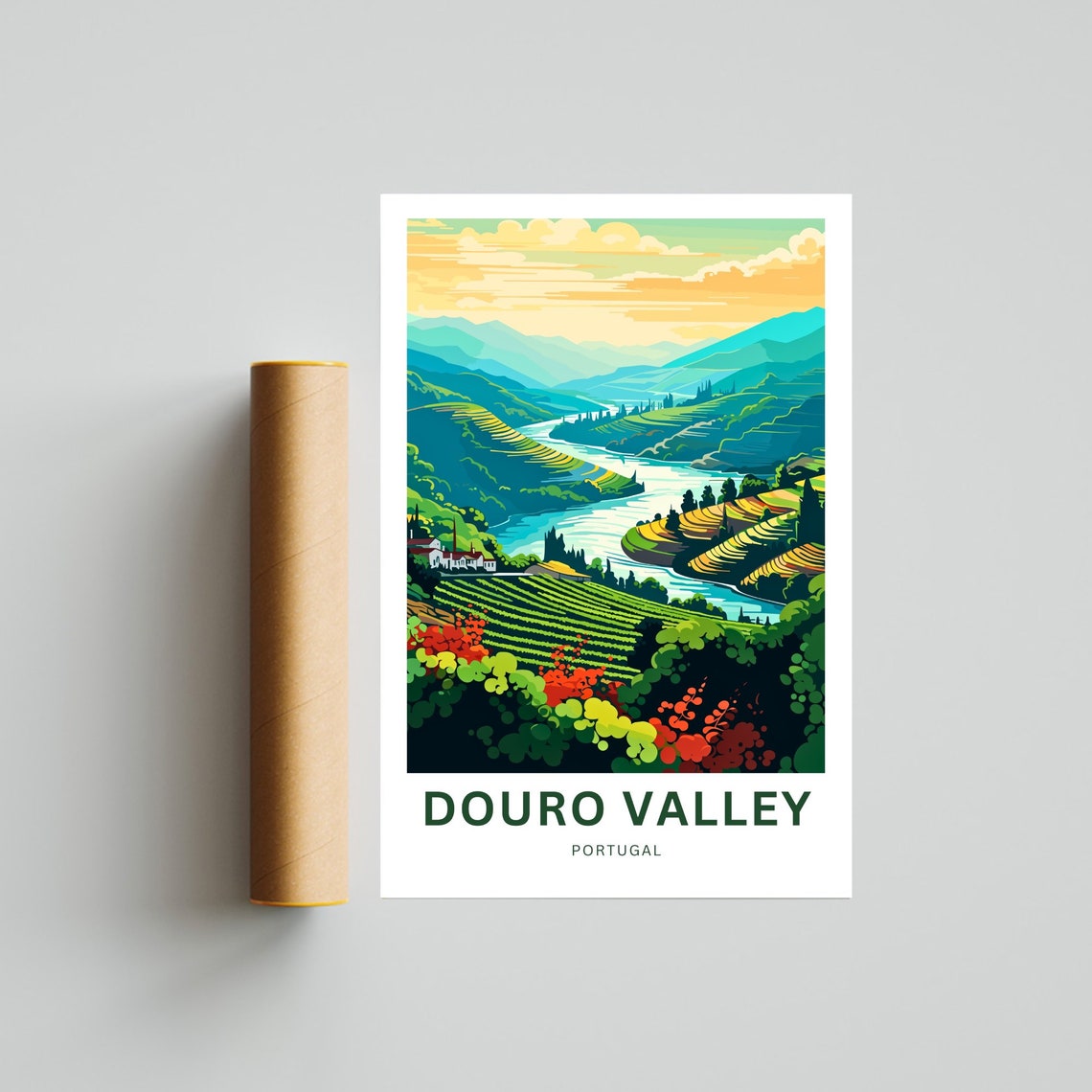 Personalized Beautiful Douro Valley Portugal Vineyard Poster - Image 4