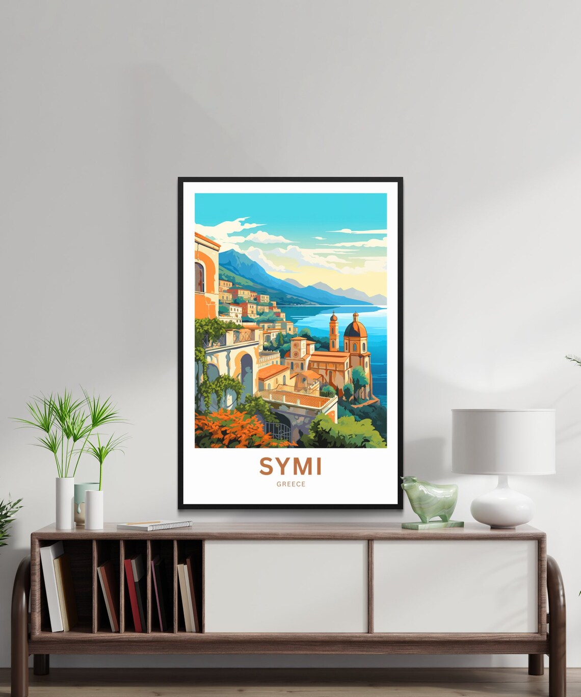 Symi Greece Harbor Town Church Sea View Greek Island Travel Poster - Image 2