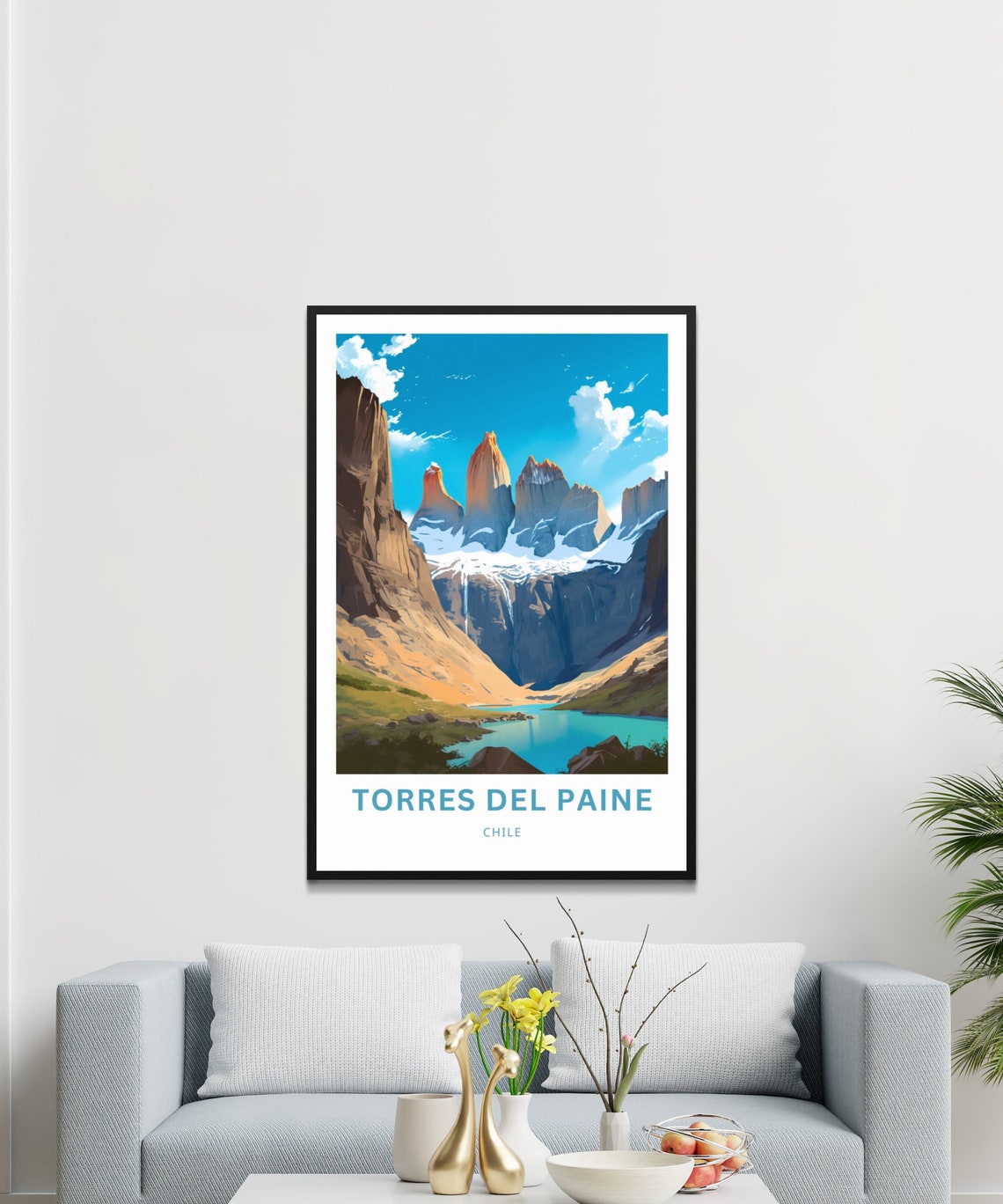 Personalized Torres Del Paine Travel Print Torres Del Paine Poster Chile Wall Art Framed Present Gift Chile Present - Image 3