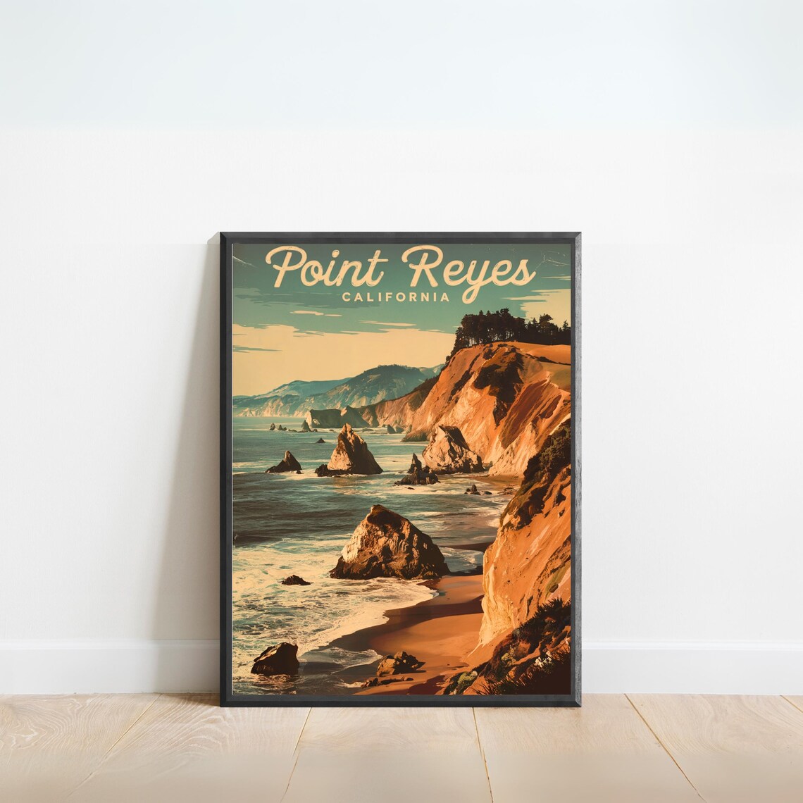 Point Reyes Vintage Travel Poster, California Art Print