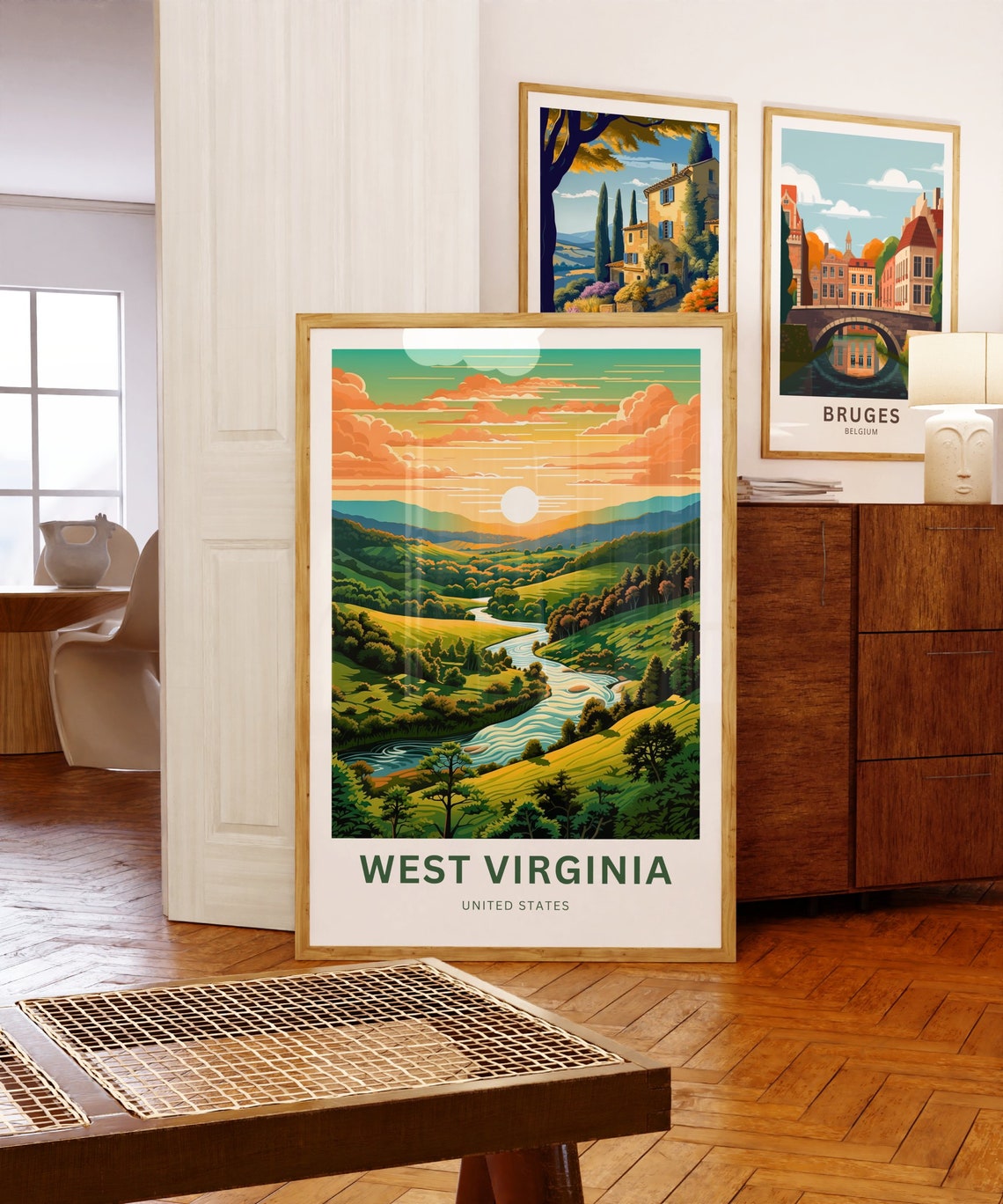 West Virginia Green River Valley Sunset Landscape Travel Poster - Image 5