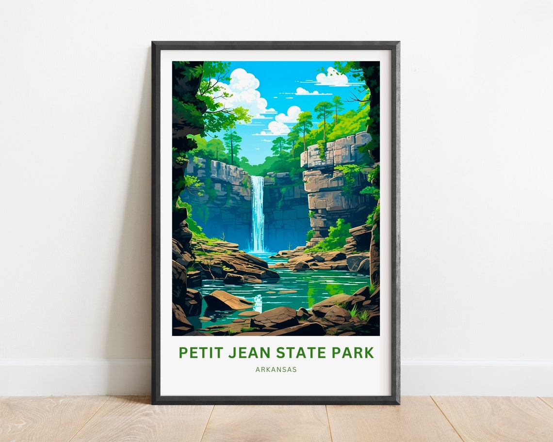Petit Jean State Park Arkansas Waterfall Gorge Emerald Lake Poster