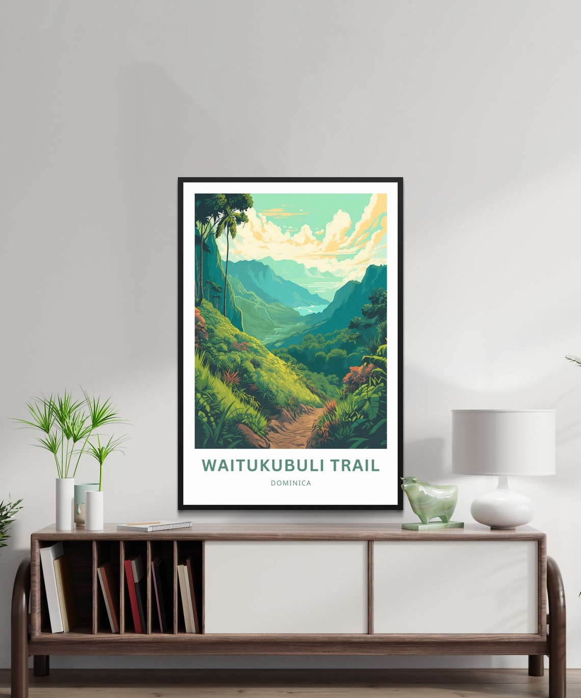 Waitukubuli Trail Travel Print Waitukubuli Trail Poster Dominica Wall Art Framed Present Gift Dominica Present - Image 2