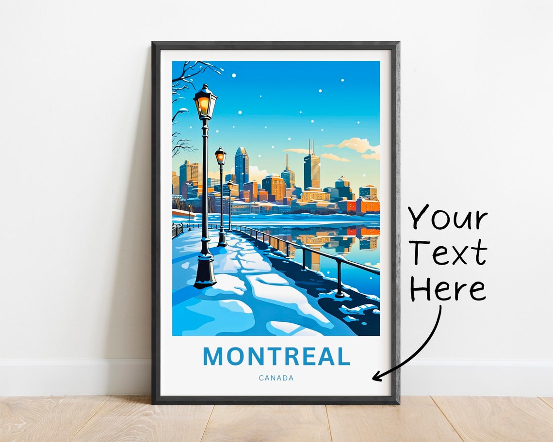 Personalized Montreal Canada Winter Waterfront Promenade Poster