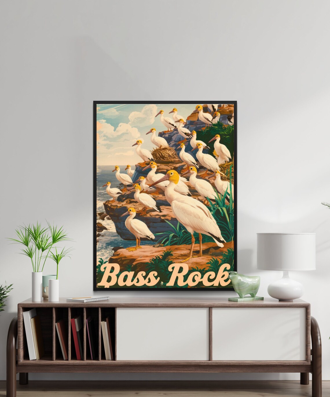 Bass Rock Scotland White Seabird Colony Vintage Travel Poster - Image 2