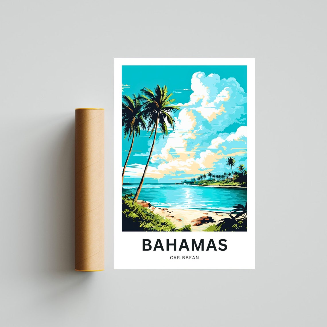 Bahamas Travel Print Bahamas Poster Caribbean Wall Art Framed Present Gift Caribbean Present - Image 4