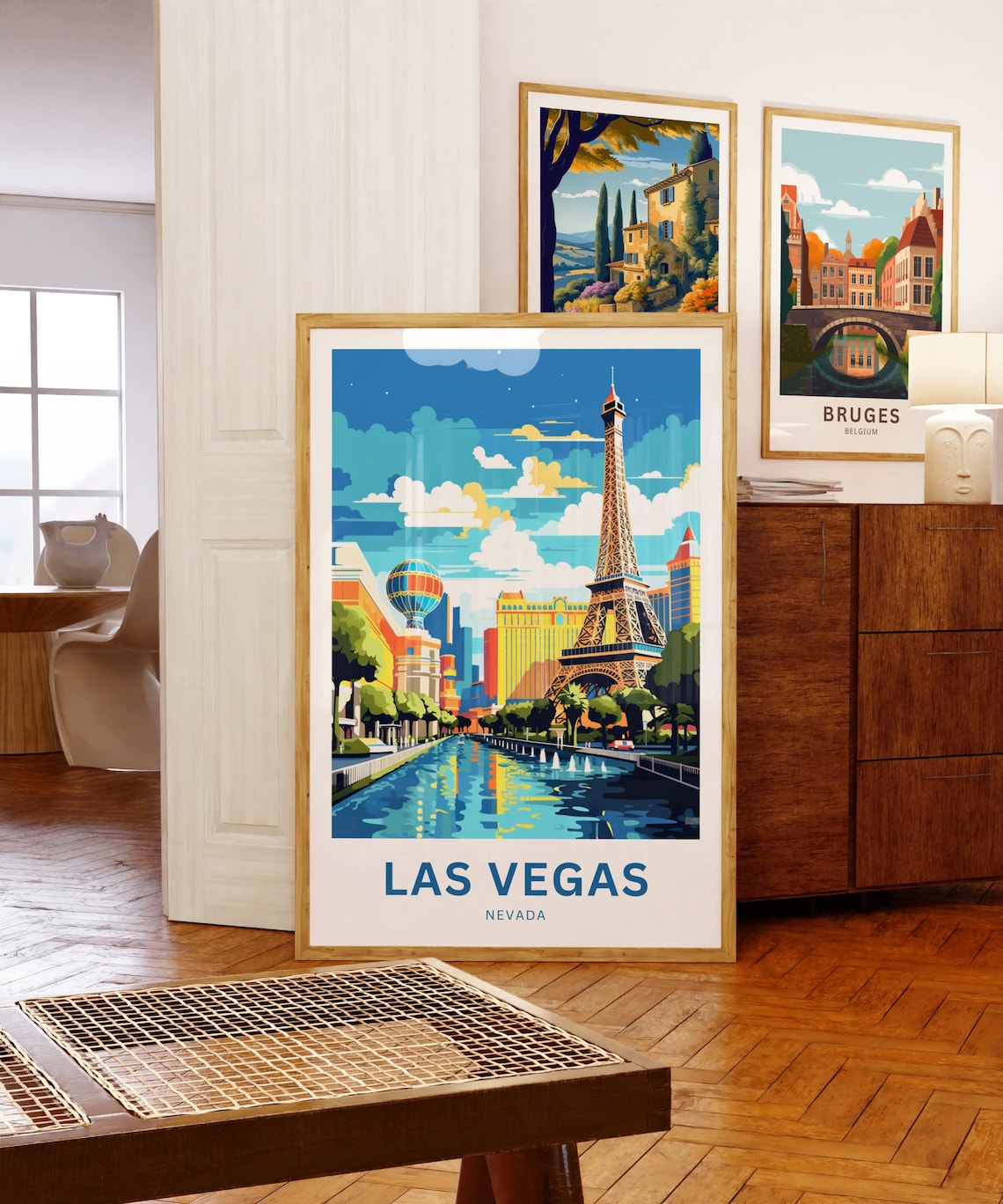 Las Vegas Nevada Eiffel Tower Replica Strip Fountains Travel Poster - Image 5