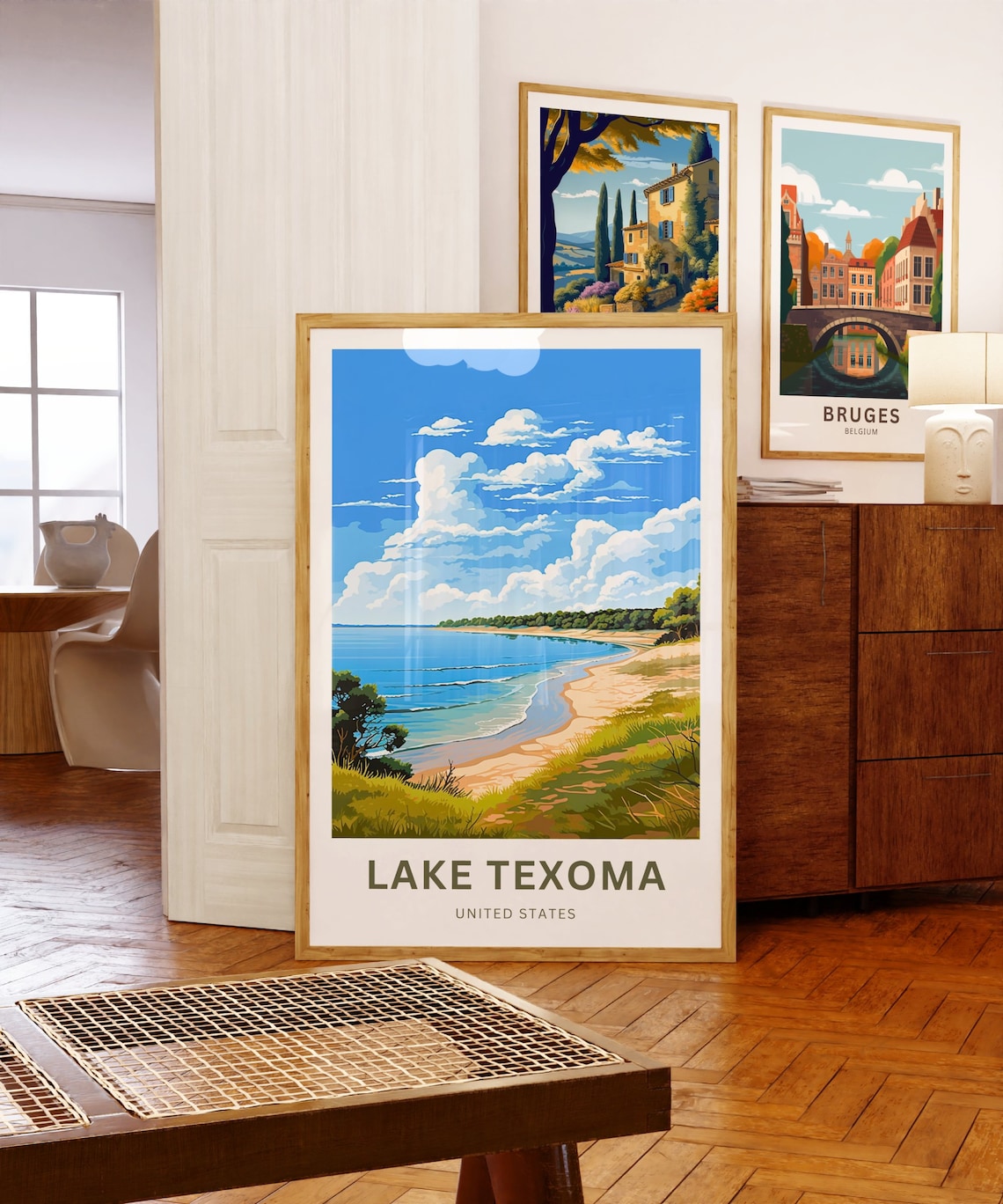 Lake Texoma United States Curved Shoreline Beach Travel Poster - Image 5