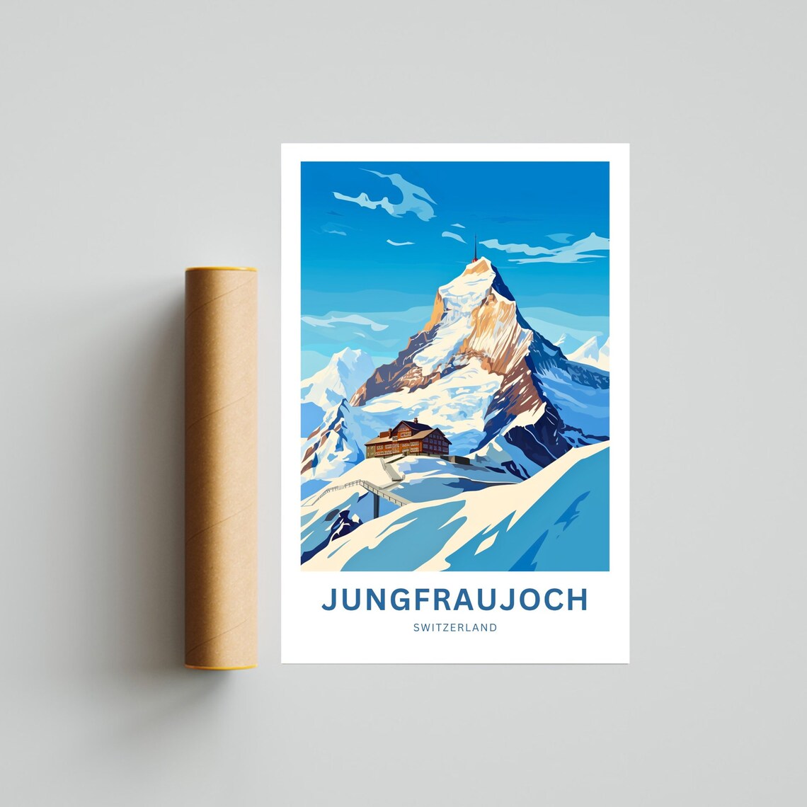 Jungfraujoch Travel Poster, Europe Wall Art - Image 4