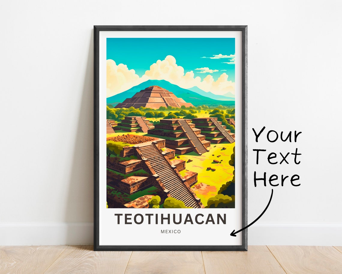 Teotihuacan Travel Print Teotihuacan Poster Mexico Wall Art Framed Present Gift Mexico Present - Image 3