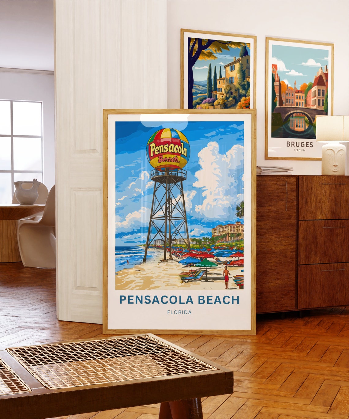 Pensacola Beach Florida Water Tower Beach Ball Landmark Poster - Image 5
