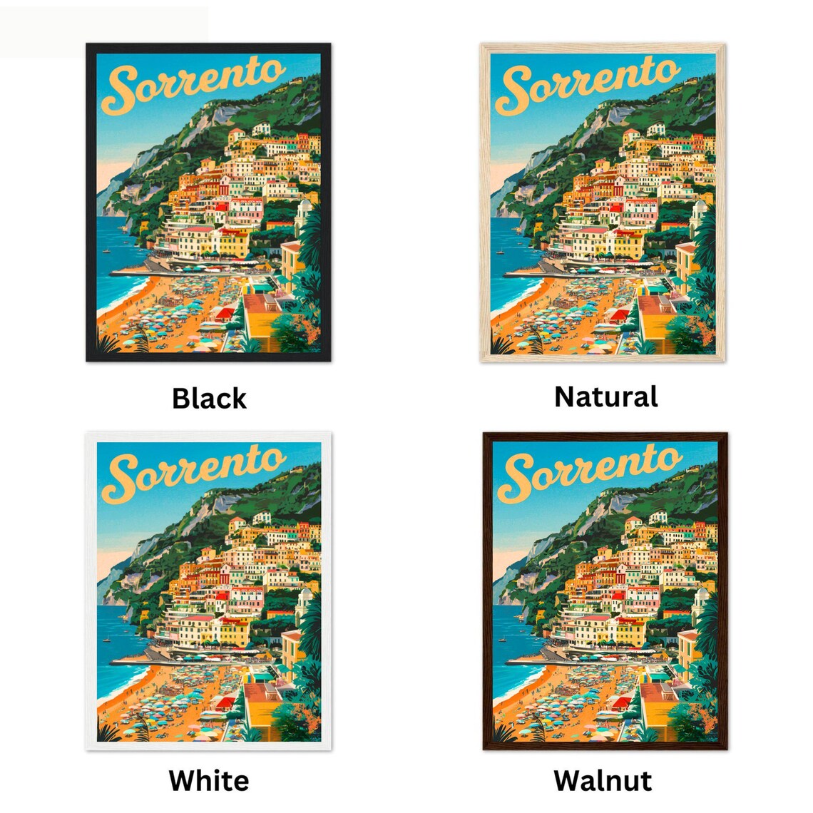 Sorrento Italy Seaside Cliffside Beach Town Coast Travel Poster - Image 4