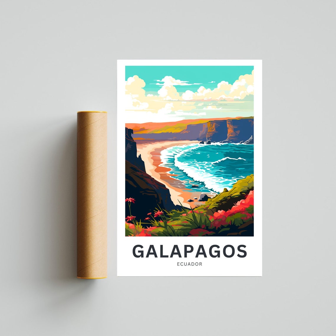 Personalized Galapagos Island Travel Print Galapagos Island Poster Ecuador Wall Art Framed Present Gift Ecuador Present - Image 4