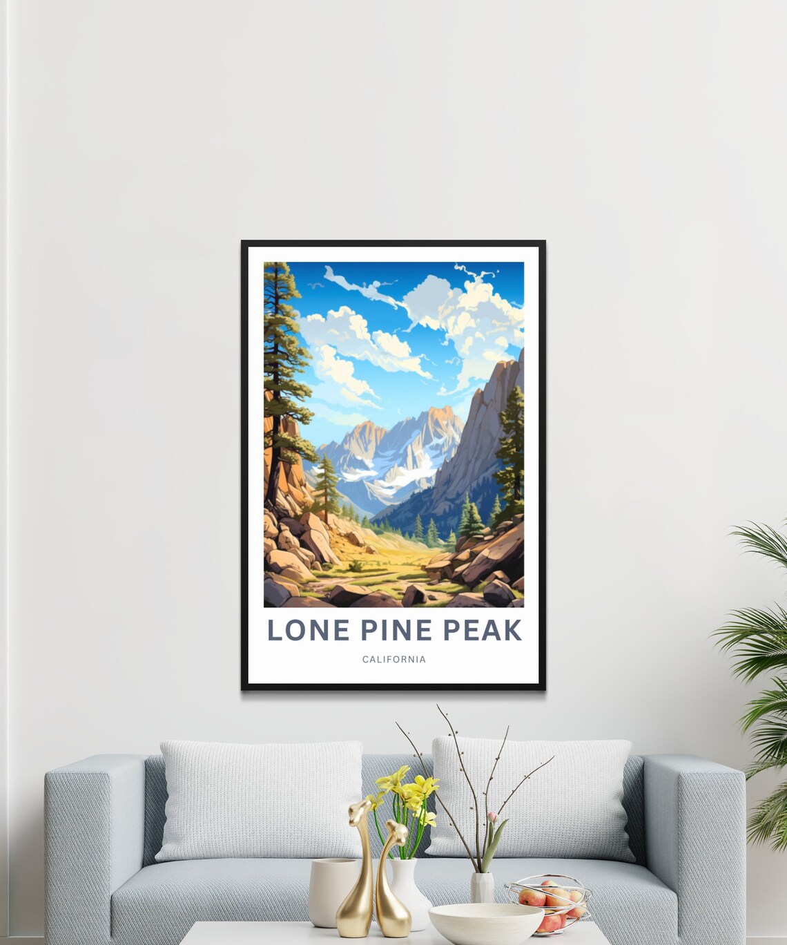 Lone Pine Peak California Alpine Pines Retro Style Travel Poster - Image 3