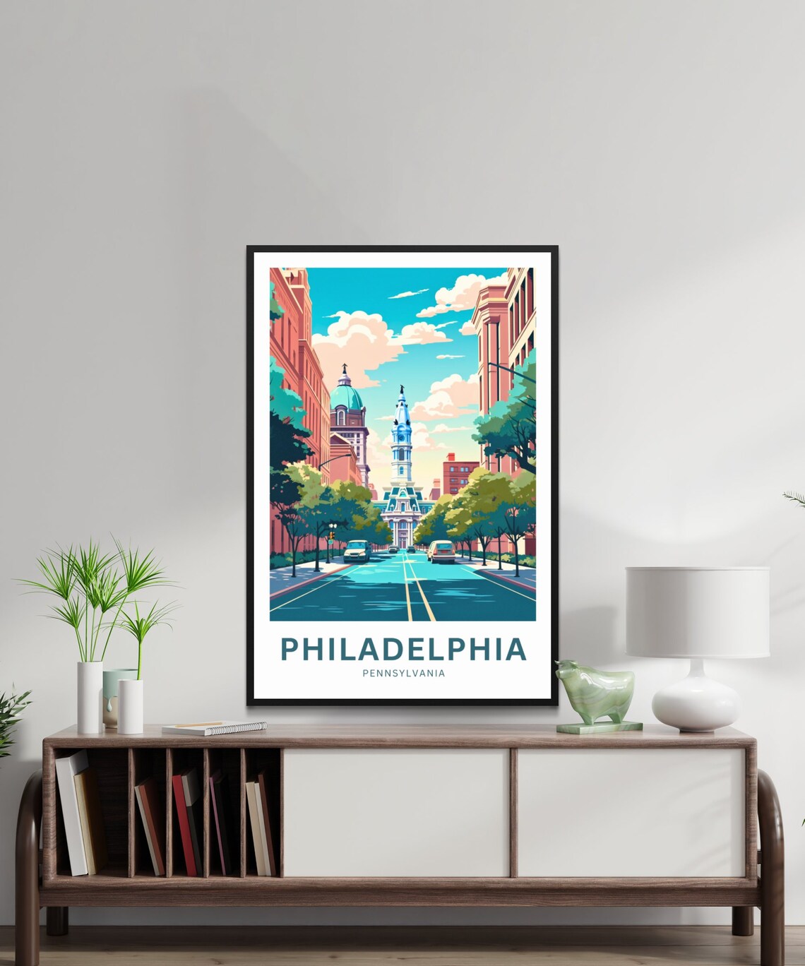 Personalized Philadelphia City Hall Street Pennsylvania Travel Poster - Image 2
