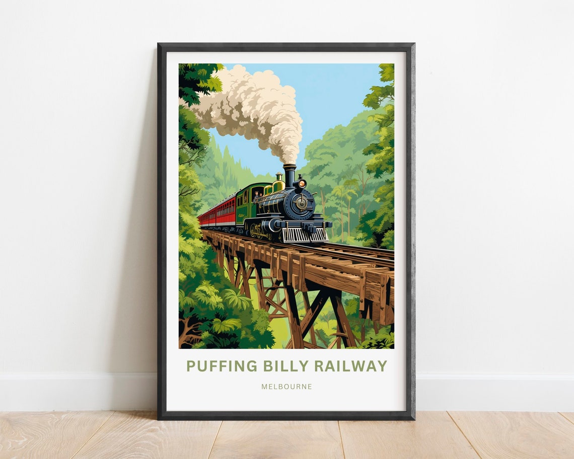 Puffing Billy Railway Melbourne Heritage Steam Train Travel Poster