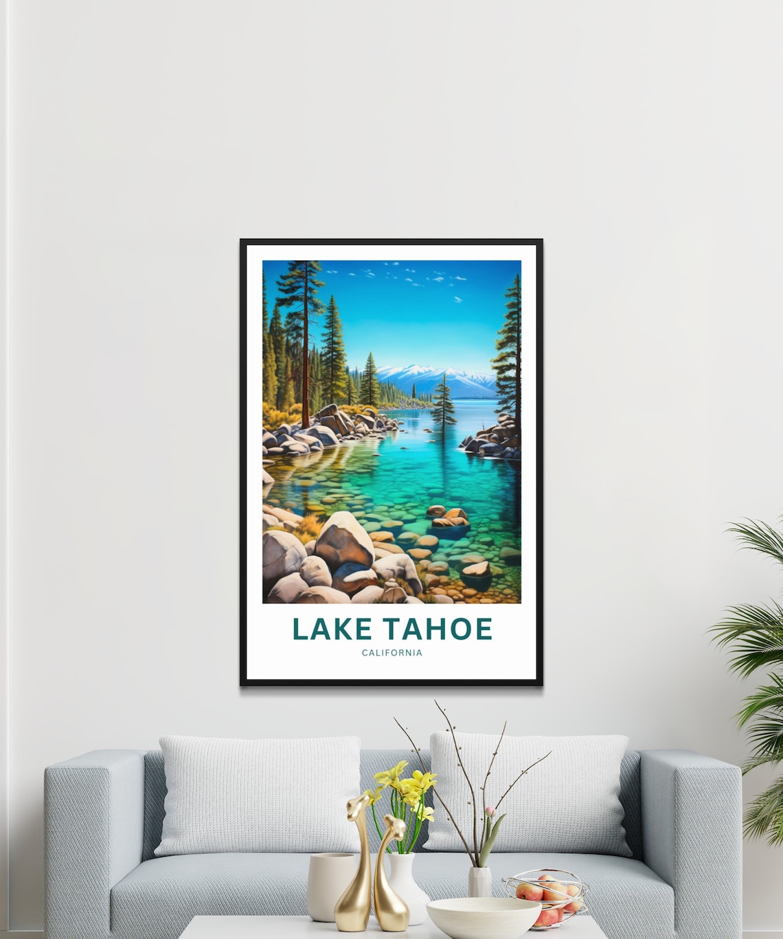 Lake Tahoe California Crystal Clear Water Vintage Travel Poster - Image 3