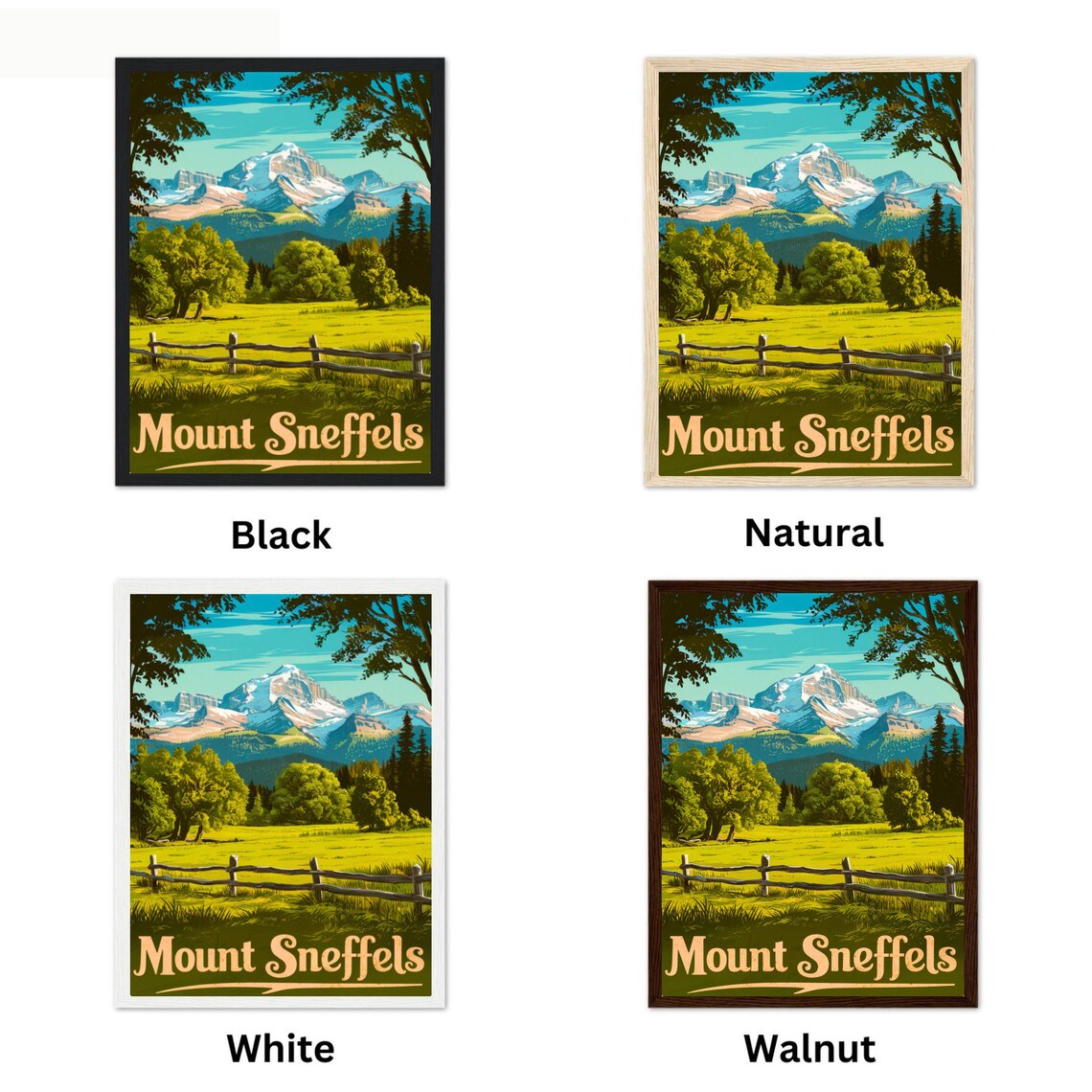 Mount Sneffels Colorado Snowy Peak Wildflower Meadow Travel Poster - Image 4