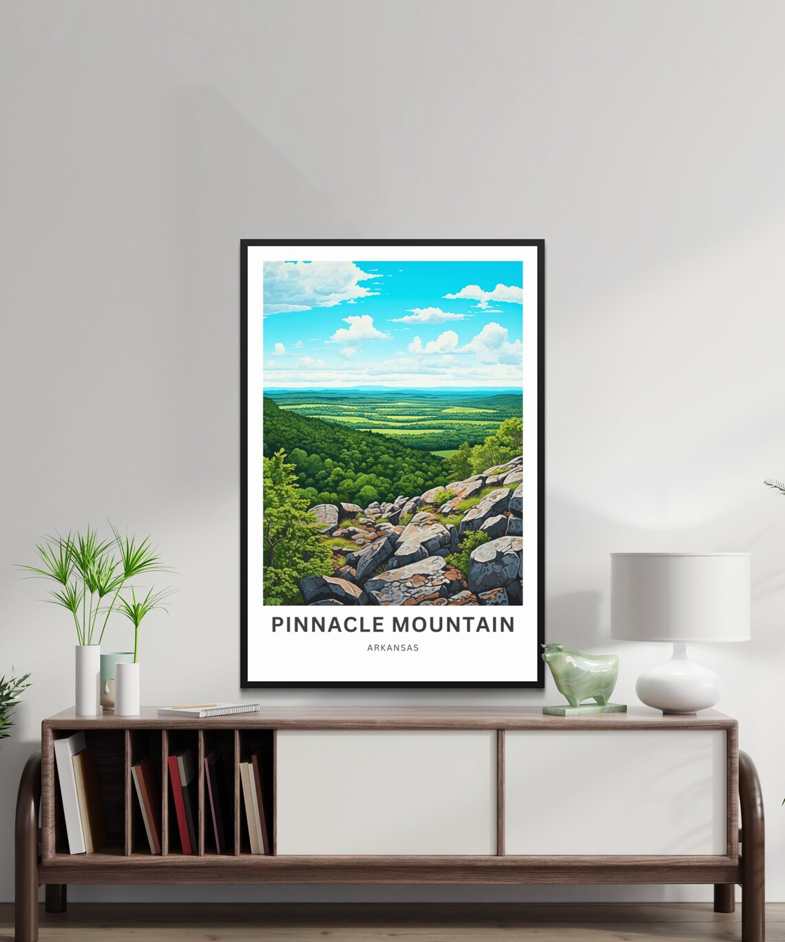 Pinnacle Mountain Arkansas Rocky Overlook Valley View Travel Poster - Image 2