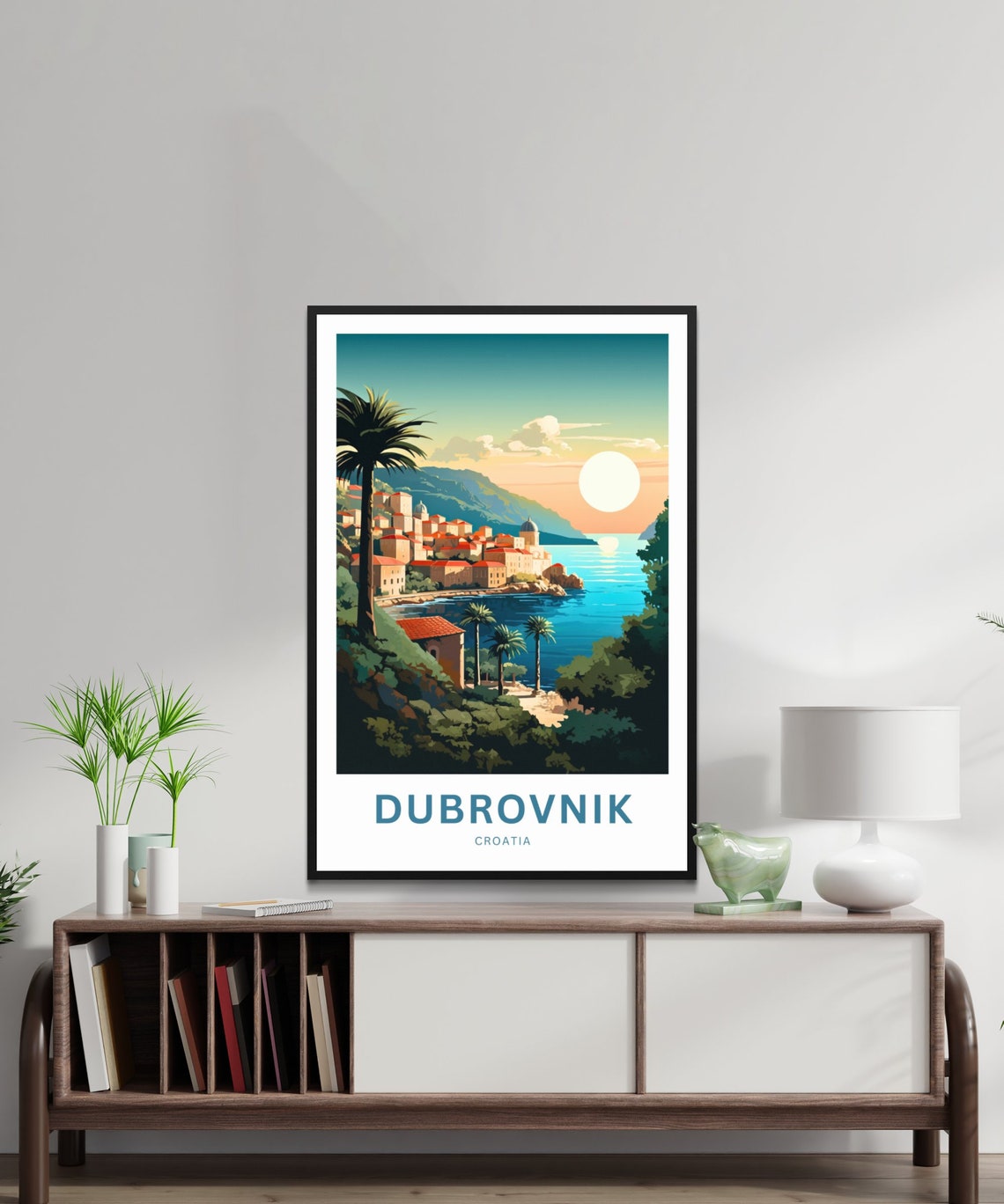 Dubrovnik Croatia Personalized Sunset Old Town Rooftops Custom Poster - Image 3