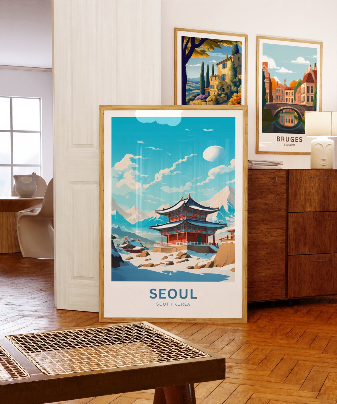 Personalized Seoul South Korea Winter Palace Snow Travel Poster - Image 5