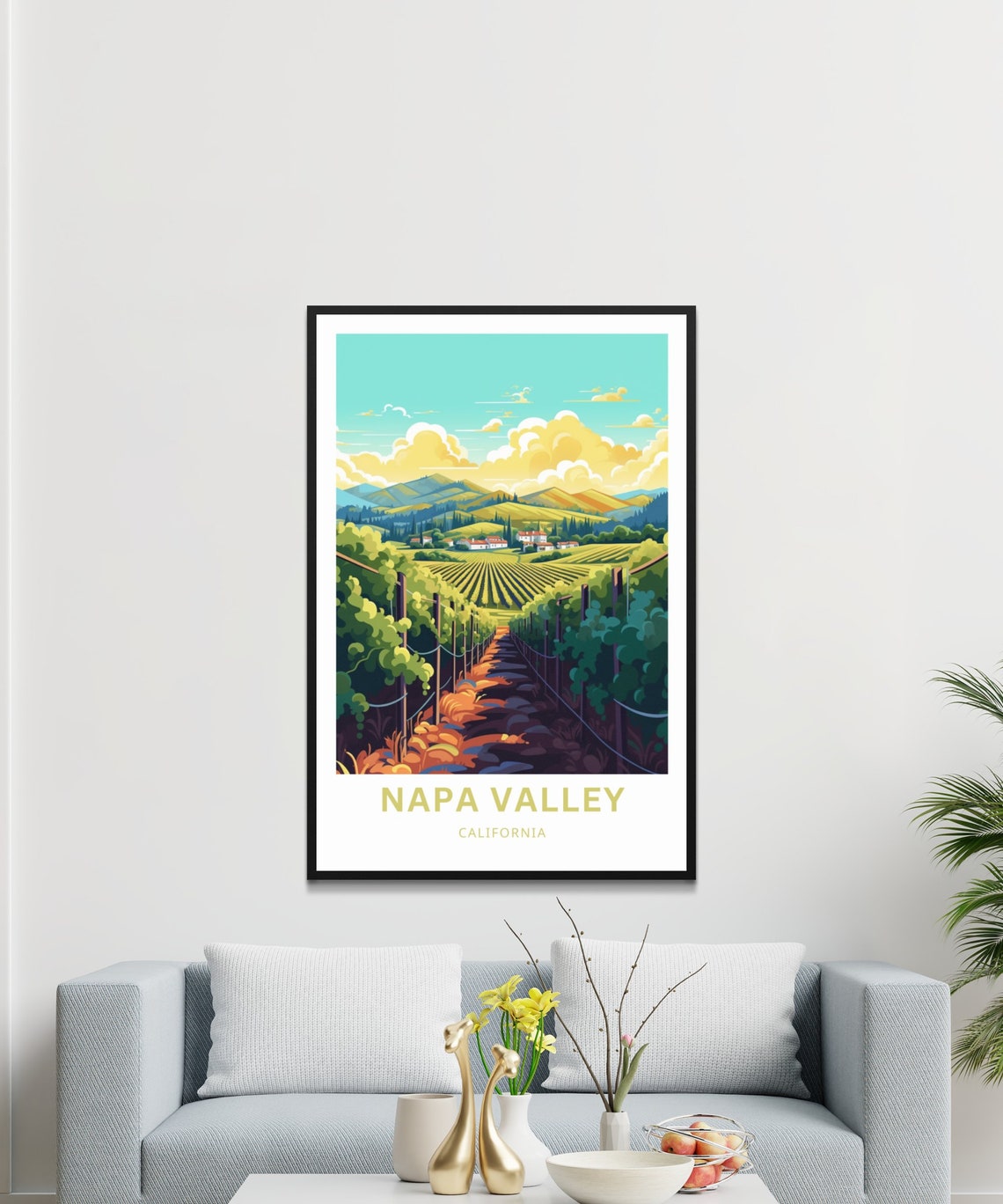 Napa Valley California Vineyard Rows Winery Personalized Poster - Image 3