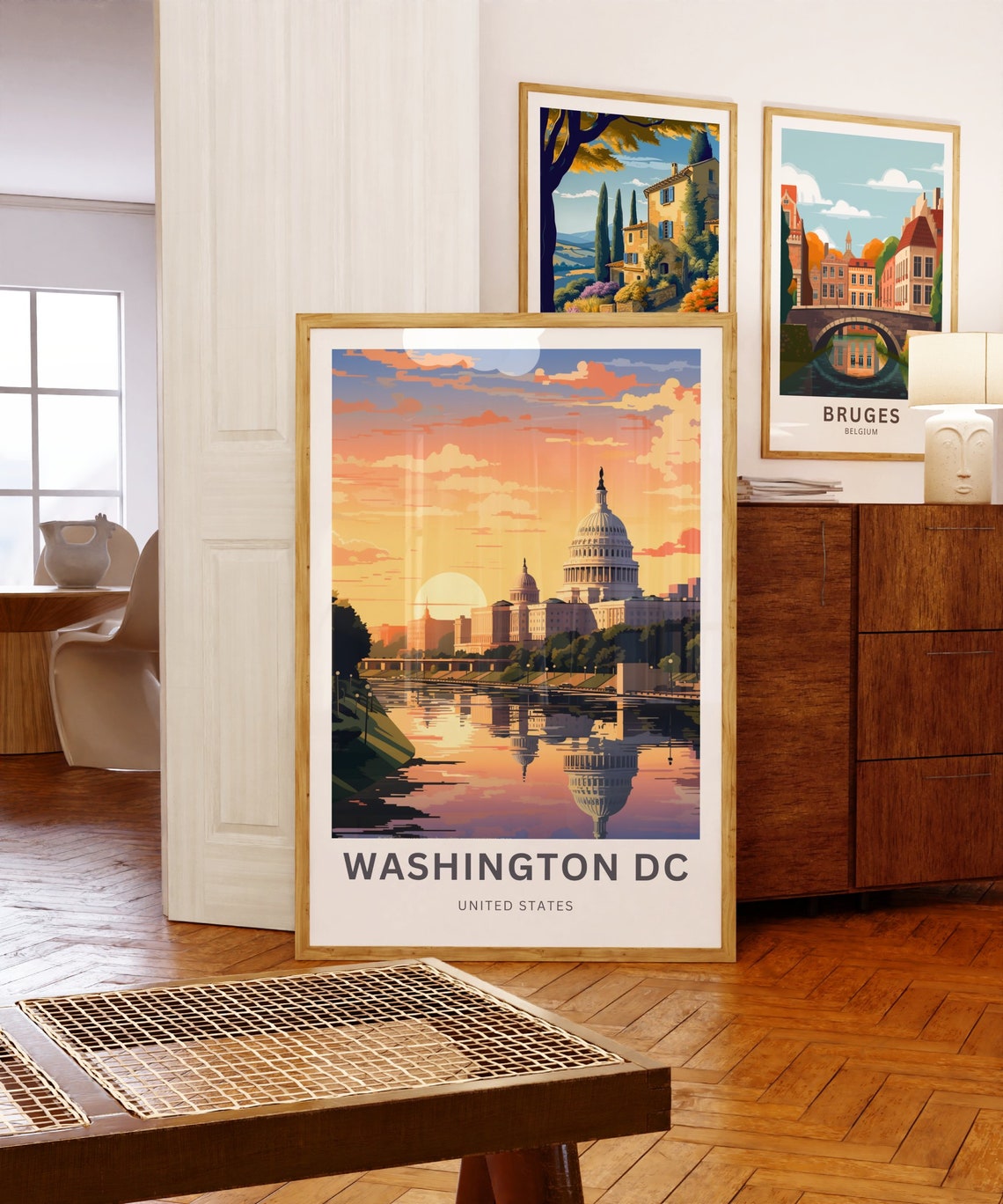 Personalized Washington DC Poster with US Capitol Sunset View Art - Image 5