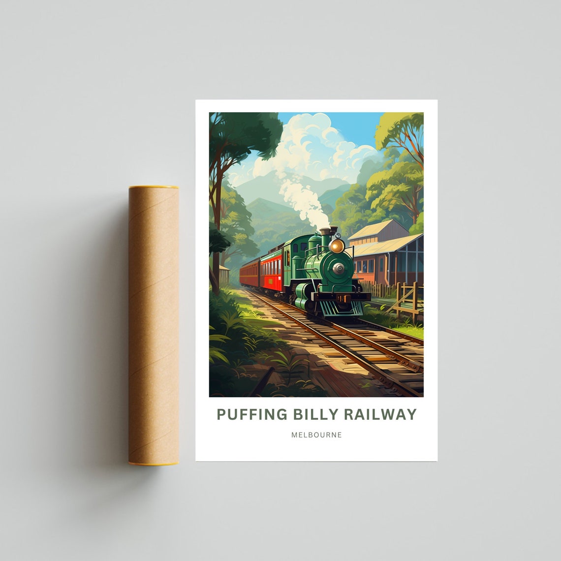 Puffing Billy Railway Melbourne Steam Train Trestle Bridge Poster - Image 4