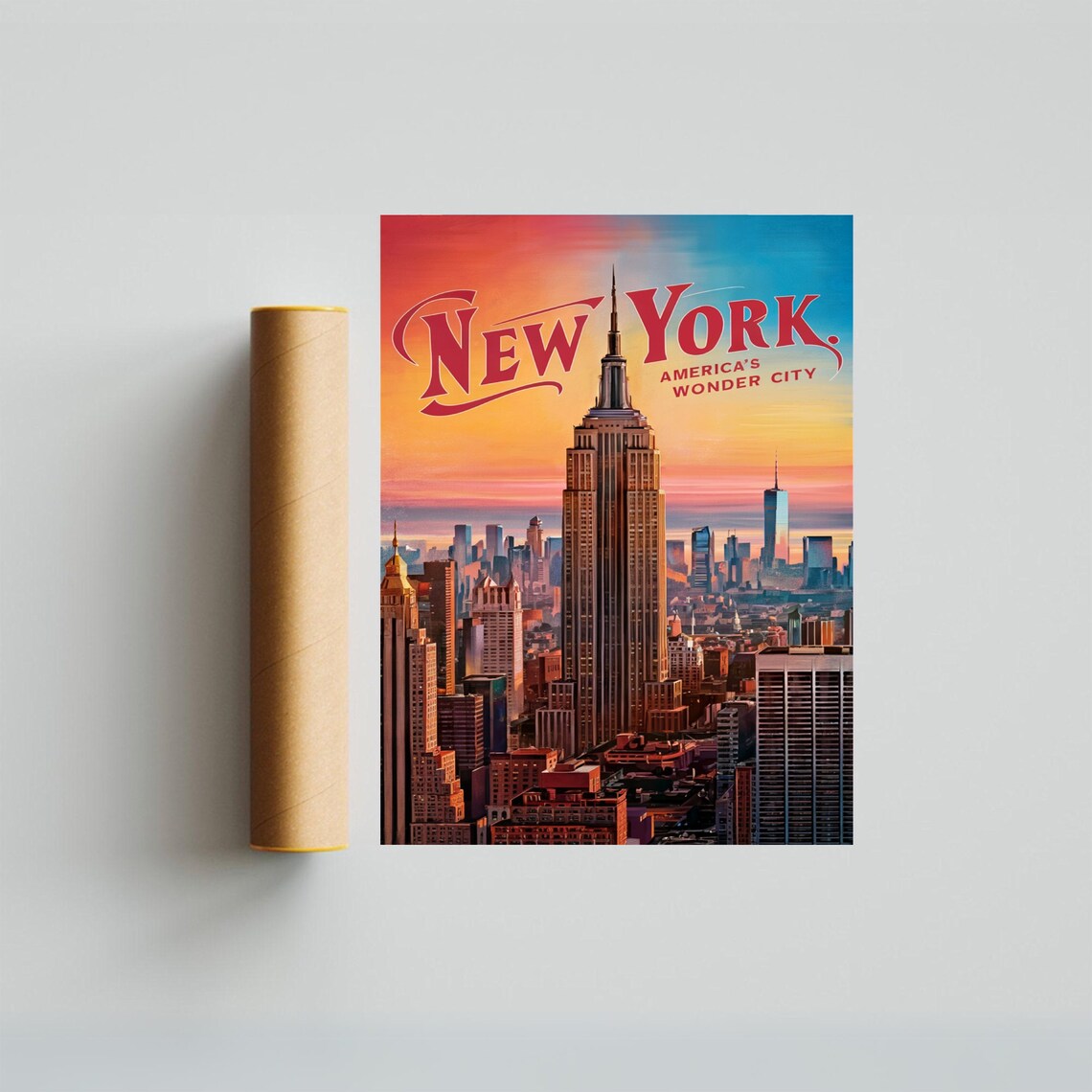 New York Vintage Empire State Building Americas Wonder City Poster - Image 4