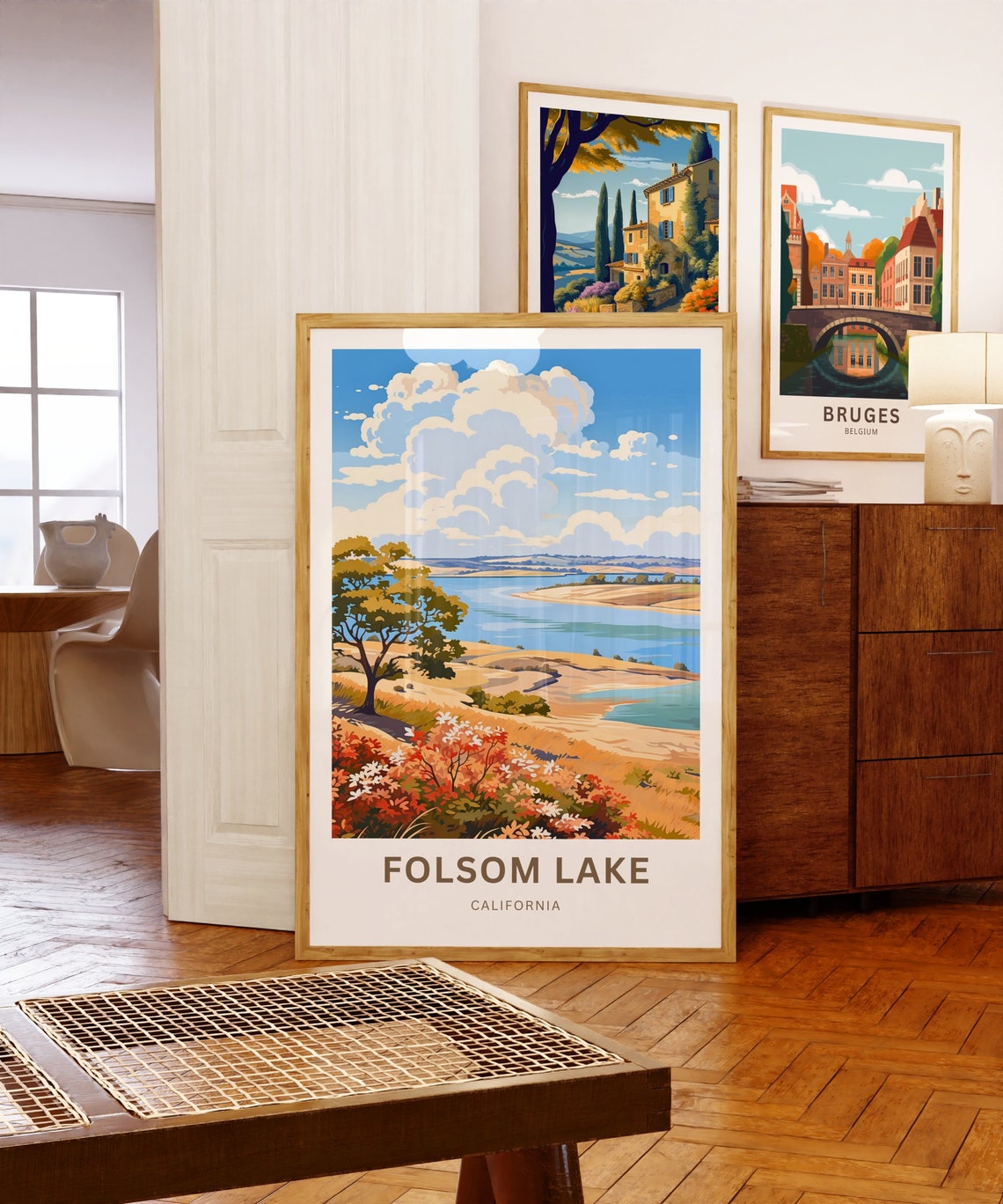 Personalized Folsom Lake California Shoreline Wildflowers Poster - Image 5