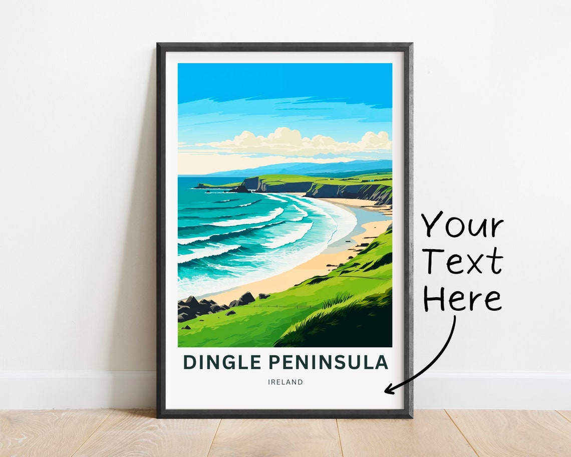 Dingle Peninsula Ireland Personalized Sandy Bay Cliffs Travel Poster