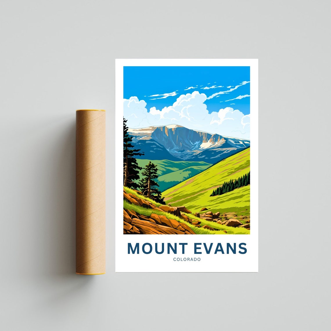 Mount Evans Colorado Alpine Meadow Personalized Travel Poster - Image 4