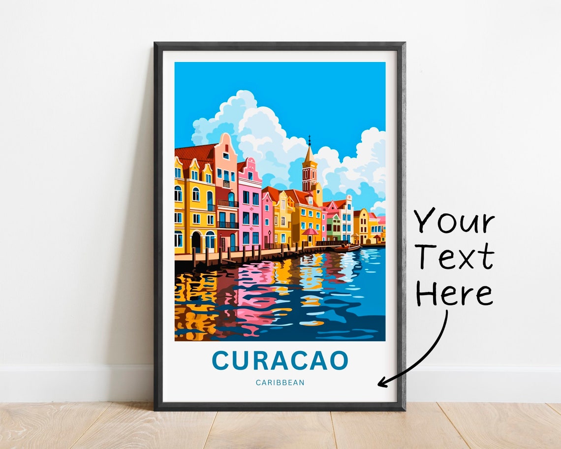 Curacao Caribbean Colorful Waterfront Buildings Harbor Poster