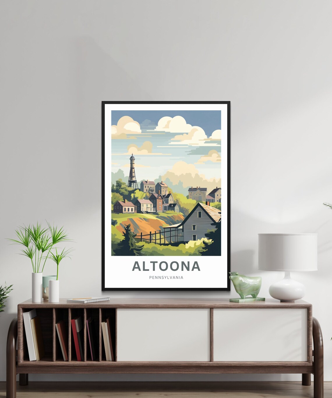 Altoona Pennsylvania Vintage Hillside Hometown Memory Travel Poster - Image 2