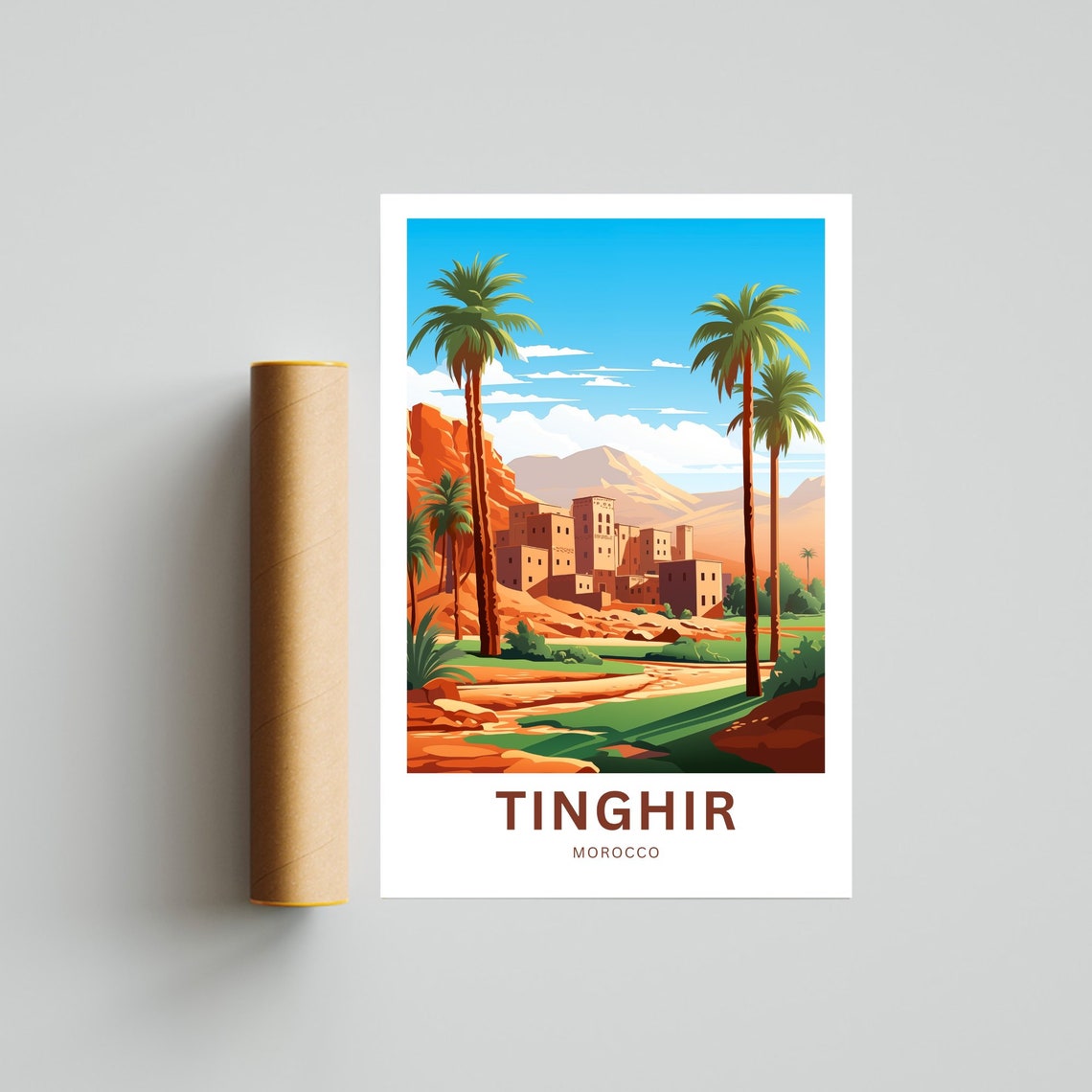 Tinghir Travel Print Tinghir Poster Morocco Wall Art Framed Present Gift Morocco Present - Image 4
