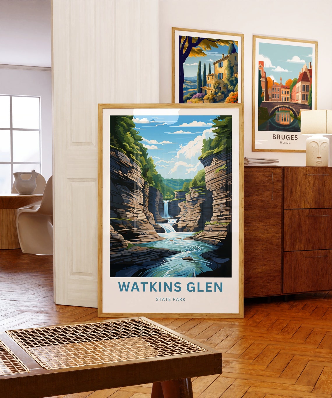 Watkins Glen State Park Waterfall Stream Rock Walls Travel Poster - Image 5