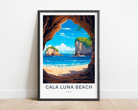 Cala Luna Travel Print Cala Luna Poster Italy Wall Art Framed Present Gift Italy Present