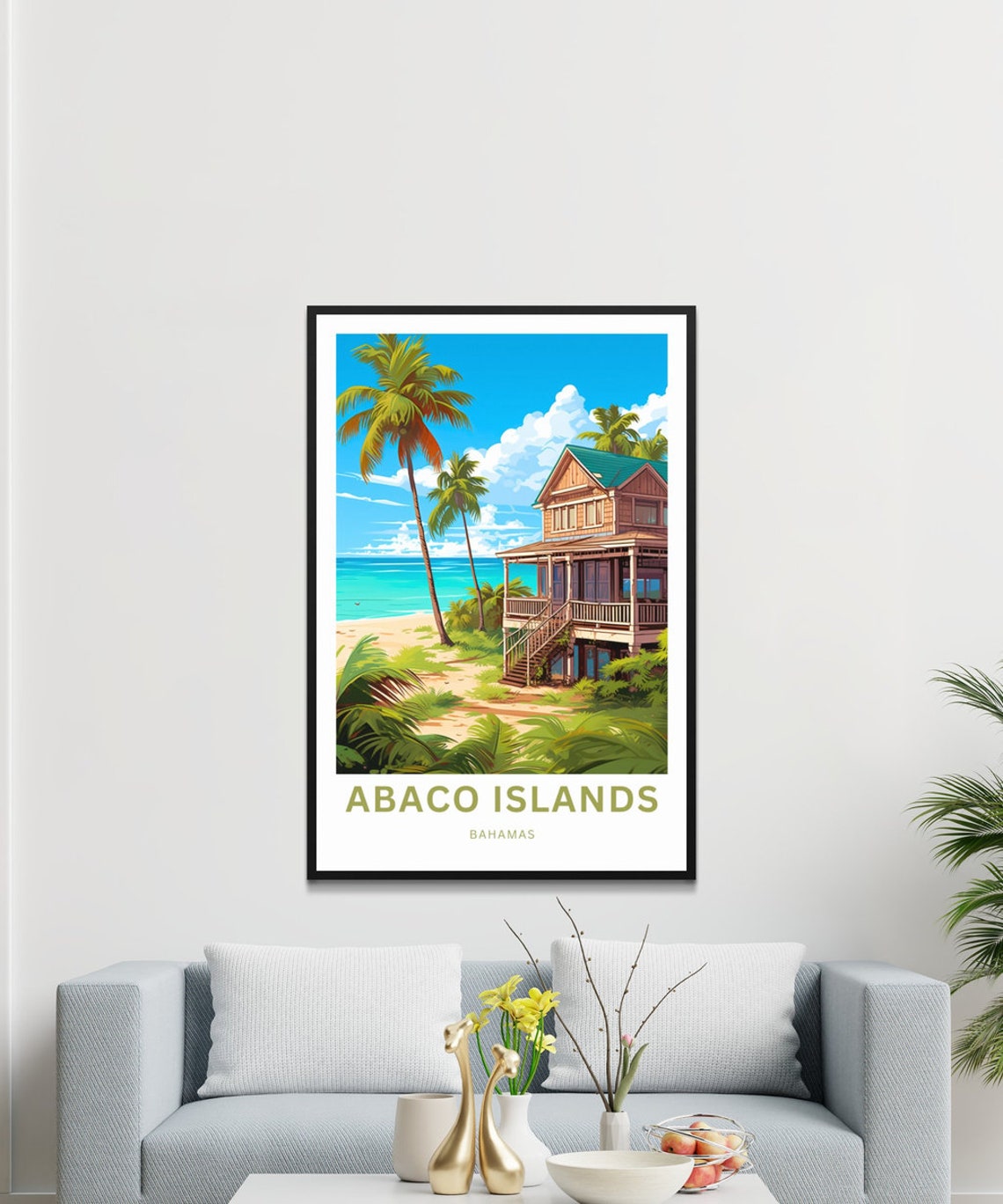 Abaco Islands Travel Print Abaco Islands Poster Bahamas Wall Art Framed Present Gift Bahamas Present - Image 3