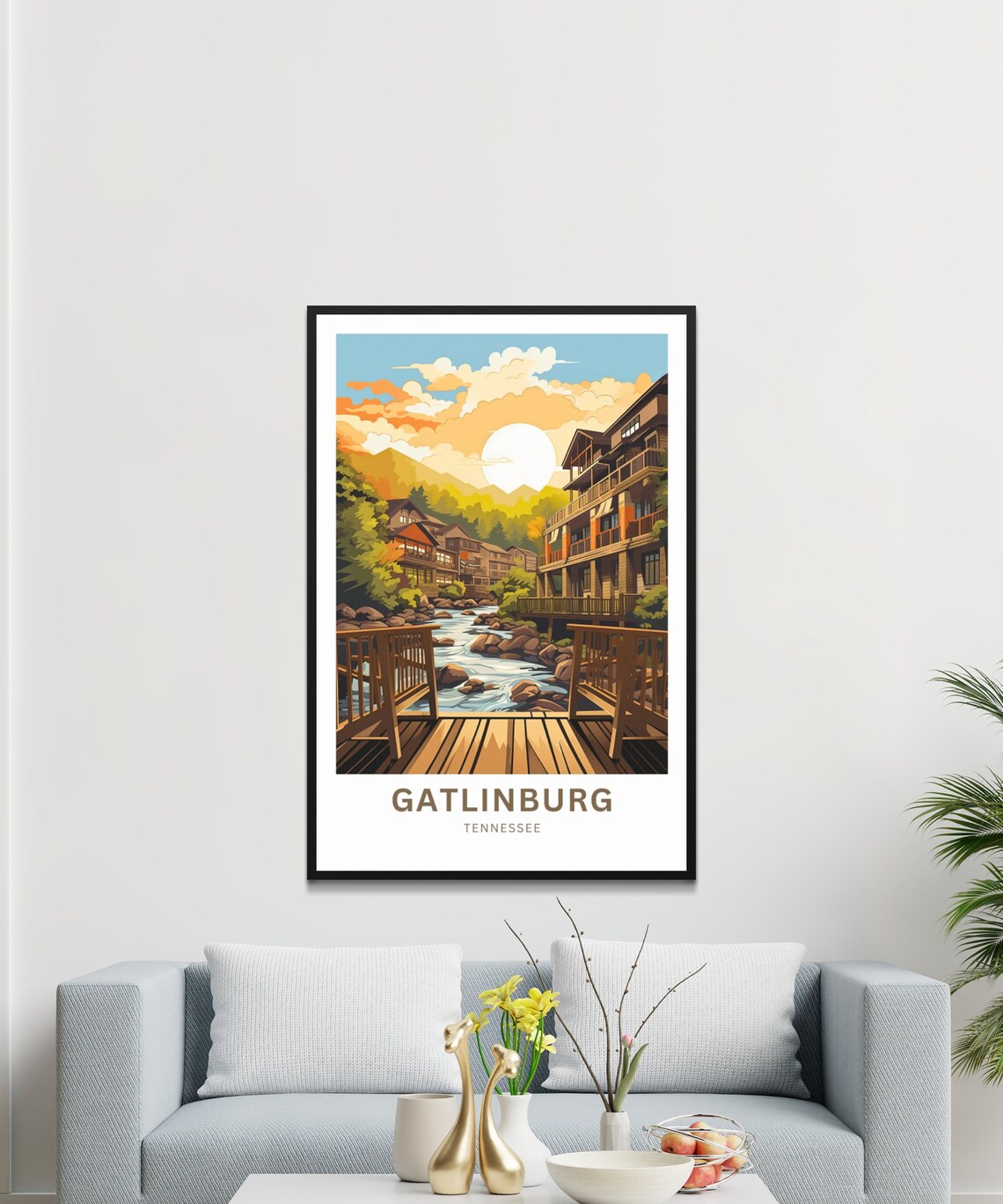 Personalized Gatlinburg Travel Poster, Tennessee Wall Art - Image 3