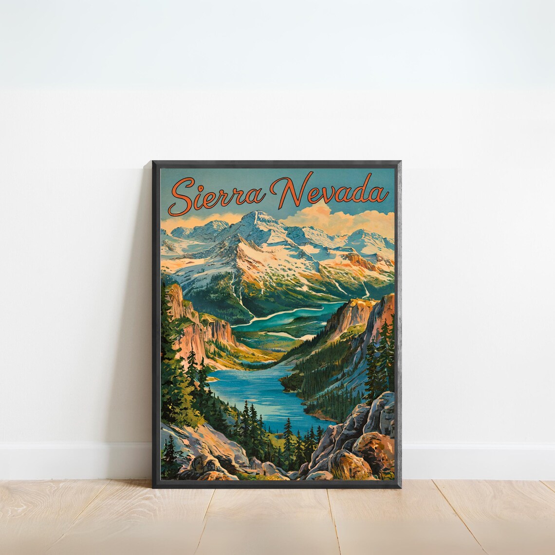 Sierra Nevada Vintage Travel Poster, California Art Print