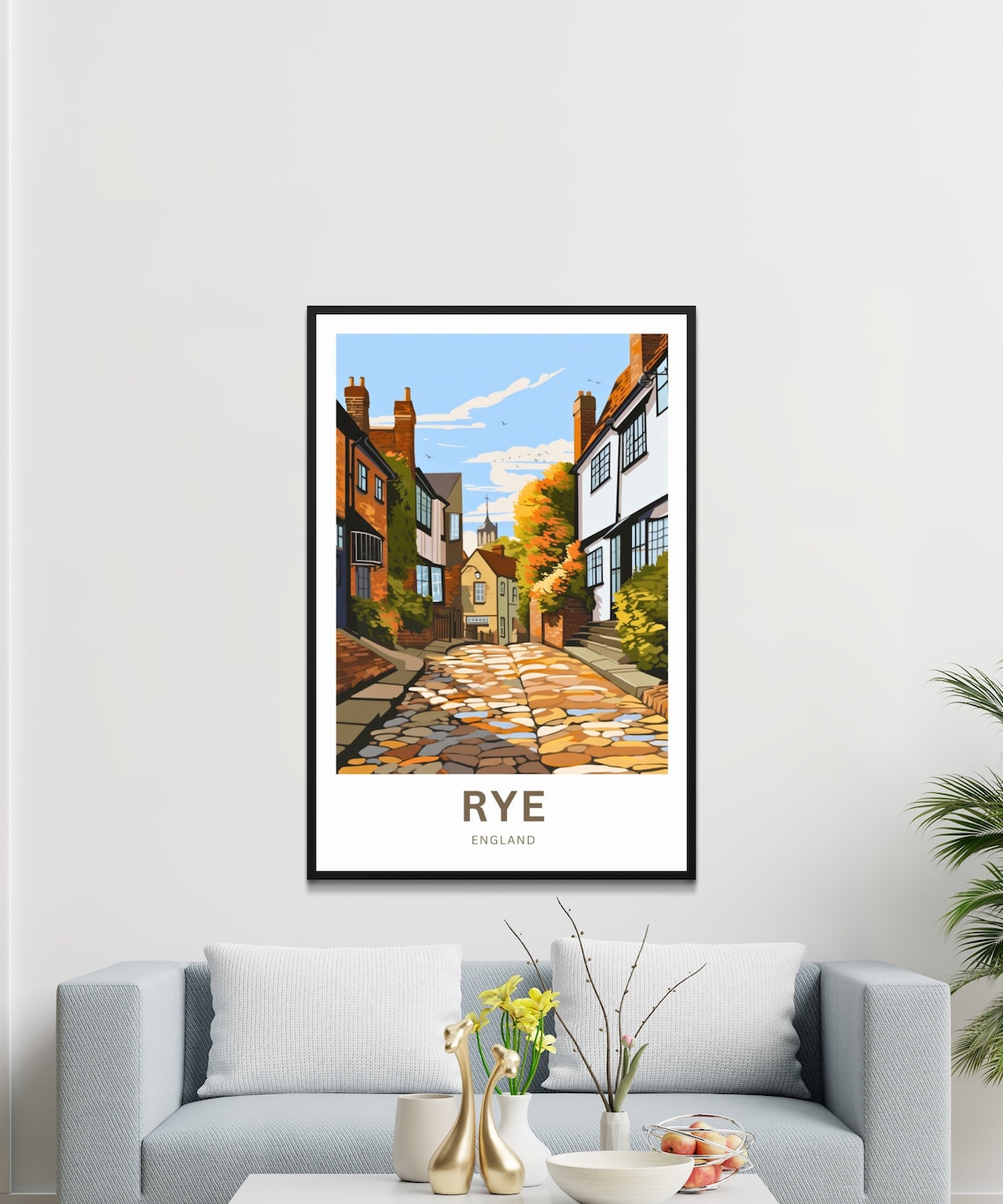 Rye England Quaint Historic Street Personalized Travel Poster - Image 3