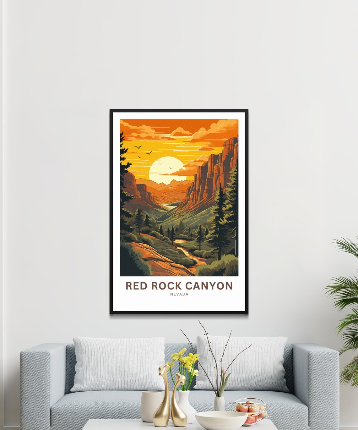 Red Rock Canyon Travel Poster, Nevada Wall Art - Image 3