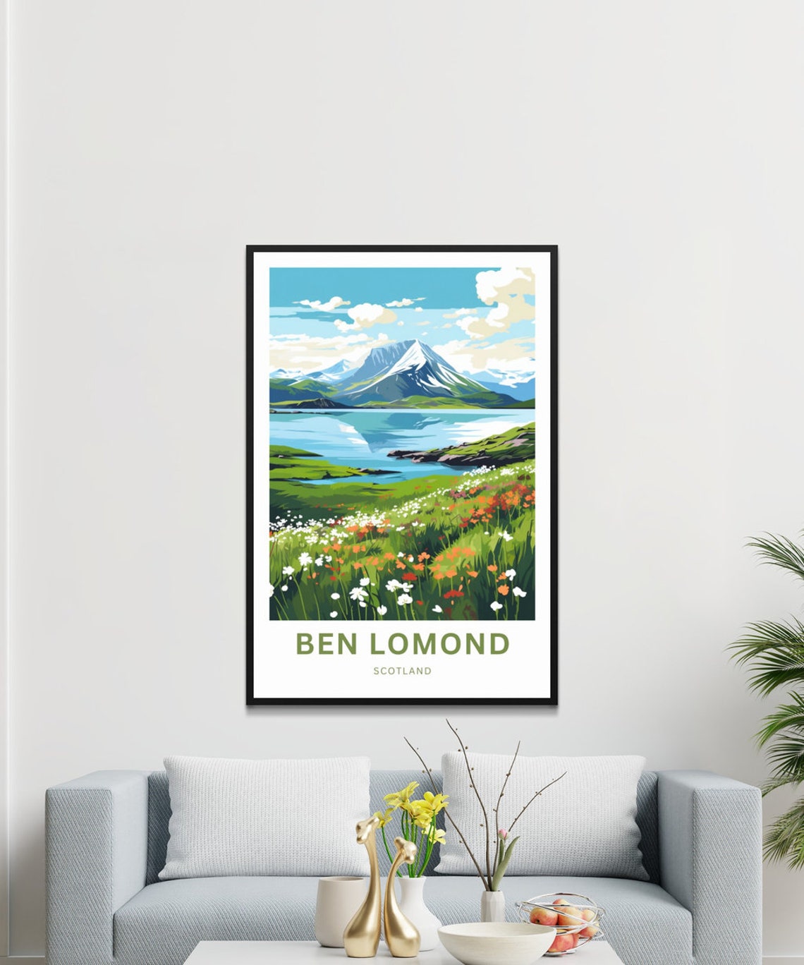 Personalized Ben Lomond Scotland Alpine Meadow Custom Poster - Image 3
