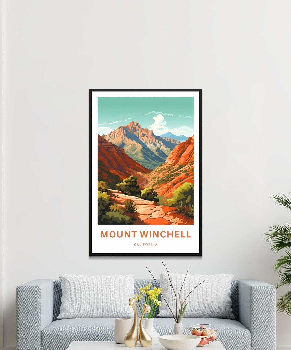 Mount Winchell California Red Rock Desert Canyon Travel Poster - Image 3