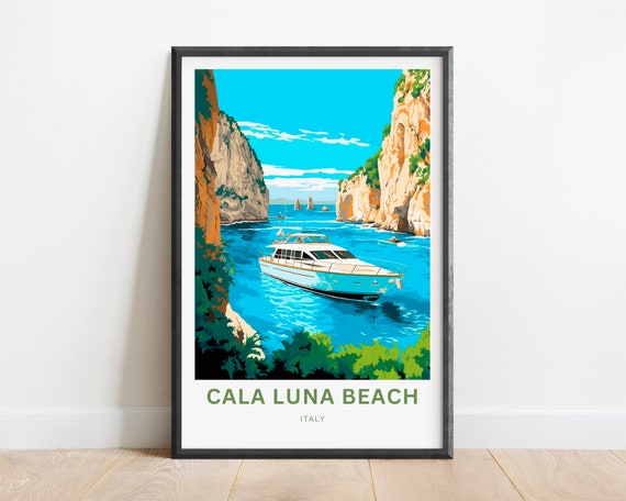 Cala Luna Travel Print Cala Luna Poster Italy Wall Art Framed Present Gift Italy Present