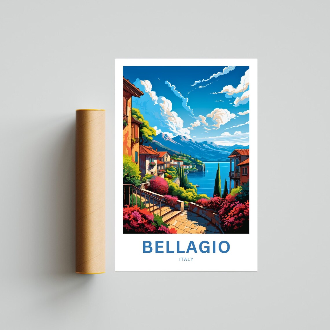Bellagio Italy Lakeside Villas and Gardens on Lake Como Poster - Image 4